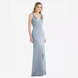 Dessy “mist” bridesmaid dress